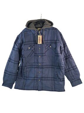 NEW RedHead Bull Creek Hooded Flannel Shirt Jacket Indigo Sz XL Men's